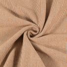 50x70 cm boordstof gestreept 1mm camel/offwhite