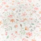 Rib jersey digitaaldruk bloemen offwhite