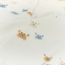 Stretch badstof bedrukt krabben offwhite