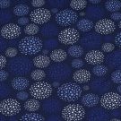 Katoen tricot abstracte bolletjes met puntjes donkerblauw