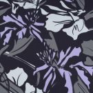 Katoen tricot abstracte bloemen donkerpaars