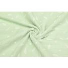 Katoenen mousseline triple layer veertjes mint