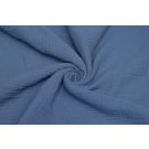 100x130cm katoenen mousseline uni staalblauw