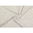 Katoenen mousseline triple layer veertjes lichtgrijs