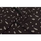 Katoenen mousseline triple layer veertjes zwart