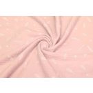 Katoenen mousseline triple layer veertjes oudroze