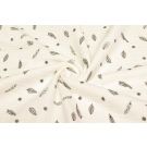 Katoenen mousseline triple layer veertjes offwhite