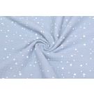 Katoenen mousseline triple layer stippen lichtblauw