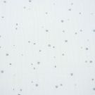 Katoen mousseline zilveren puntjes, gebroken wit