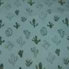 95x150 cm katoen tricot cactussen oudgroen/groen-metallic