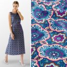 Viscose poplin abstract kobalt