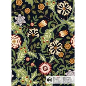 Decostof panama digitaaldruk bloemen groen