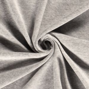 Nicky velours uni lichtgrijs