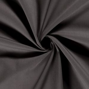 Katoen poplin uni donkergrijs