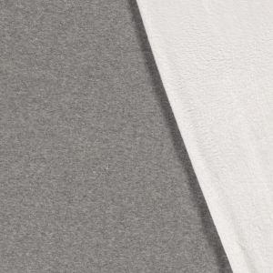 Alpenfleece uni melange grijs