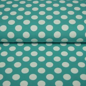 100x150 cm katoen tricot grote stippen mint