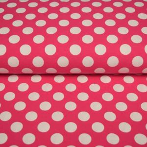 100x150 cm katoen tricot grote stippen pink