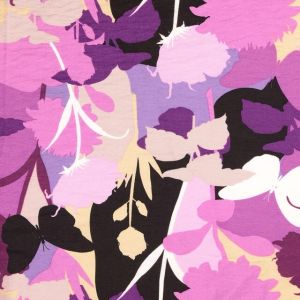 Viscose nylon bloemen fuchsia