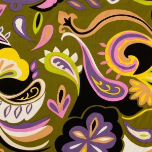 Viscose poplin bloemen groen