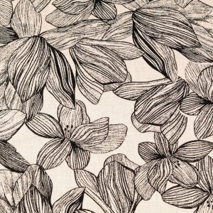 Viscose linnen bloemen offwhite