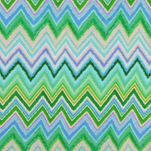 Viscose satijn digitaaldruk zigzag groen