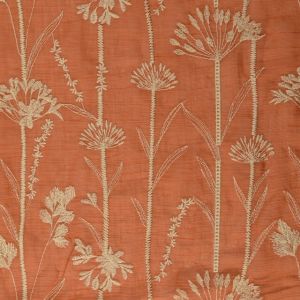 Voile met geborduurde bloemen brick