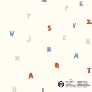 Katoen poplin letters offwhite