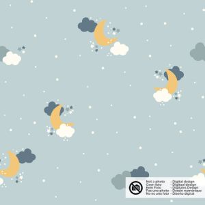 Katoen poplin manen lichtblauw