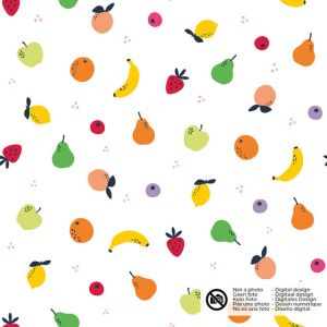 Katoen poplin fruit wit