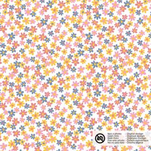 Katoen poplin bloemen roze