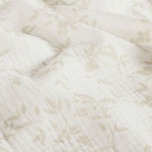 Katoenen mousseline bloemen offwhite