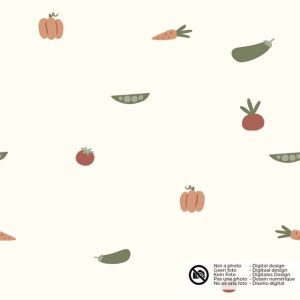 Katoen tricot groentes offwhite