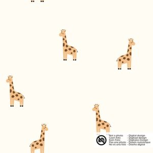 Katoen tricot giraffen offwhite