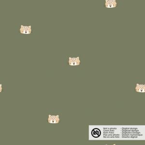 Katoen tricot luipaardkop donkergroen