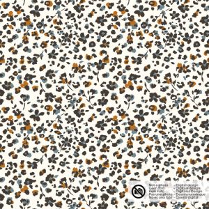 Katoen tricot bloemen offwhite