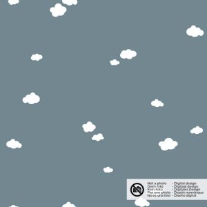 Katoen tricot wolken indigo