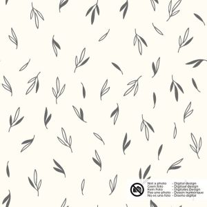 Katoen tricot bladeren offwhite