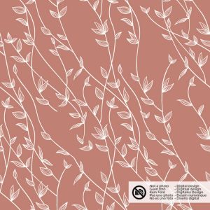 Katoen poplin twijgen brick