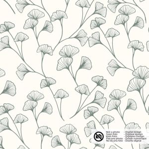 Katoen poplin bladeren kaki groen