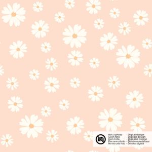 Katoen poplin bloemen lichtroze