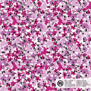 Katoen poplin bloemen fuchsia