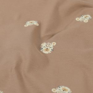 Katoen tricot luipaarden camel