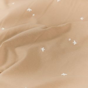 Katoen tricot vogels nude