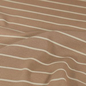 Rib jersey strepen camel