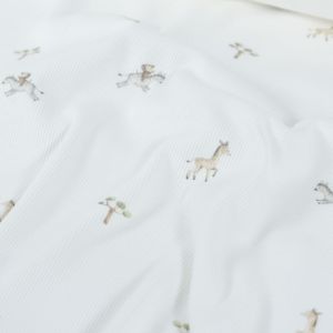 Rib jersey giraffen en zebra's offwhite