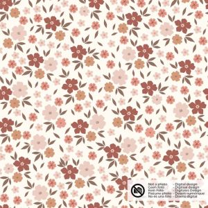 Katoen tricot bloemen offwhite