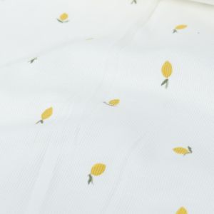 Rib jersey citroenen offwhite