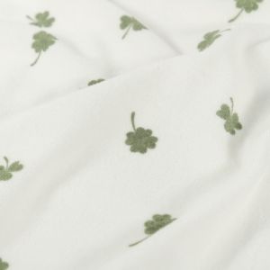 Stretch badstof klavertjes offwhite