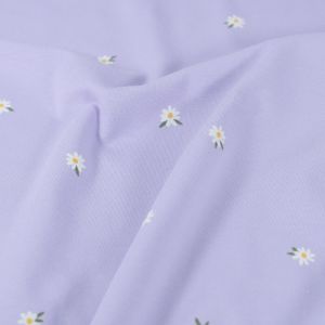 Katoen tricot bloemen lila