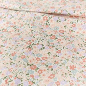 Katoen tricot bloemen offwhite